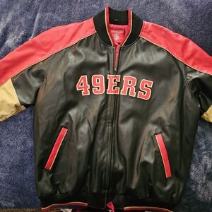 49ers Black and Red Varsity Jacket